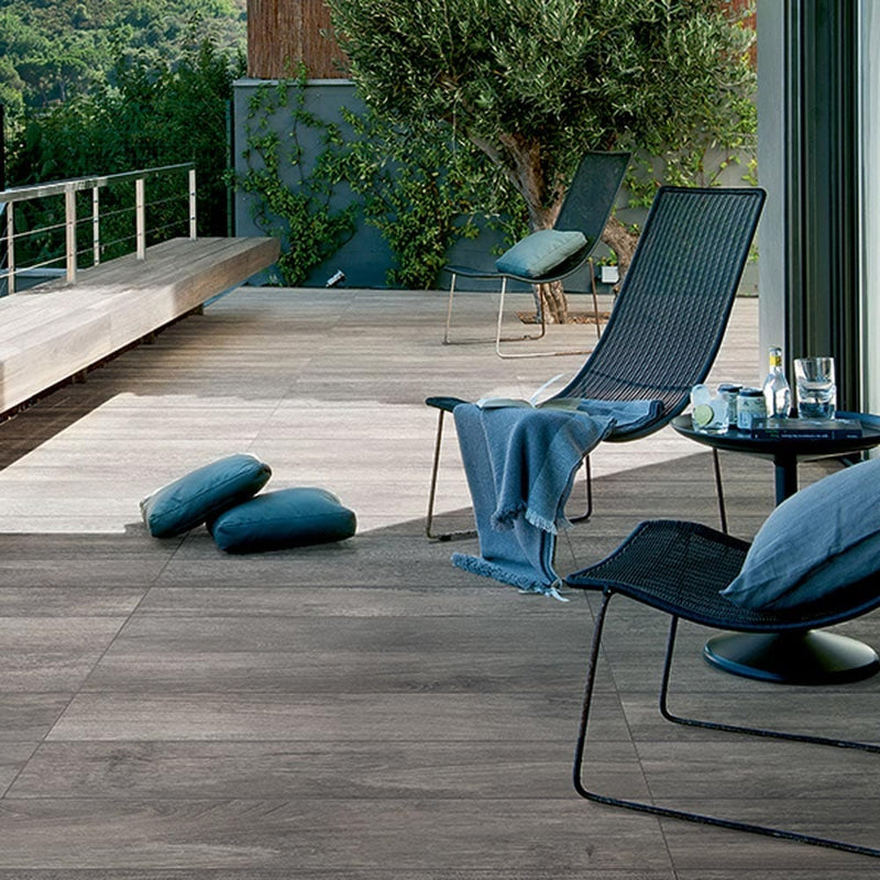 Ducruwood elm us matte porcelain floor and wall tile liberty us collection LUSIRG0624122 product shot out door view