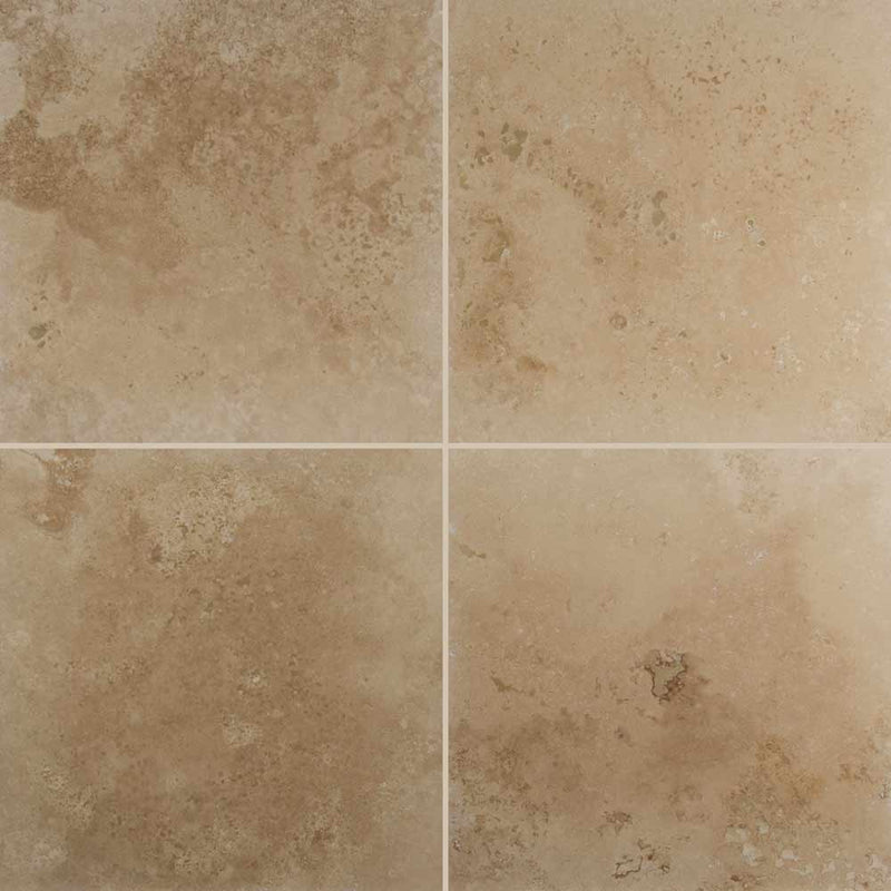 Durango cream 18 in x 18 in honed travertine floor and wall tile CDURANGO1818H product shot top view