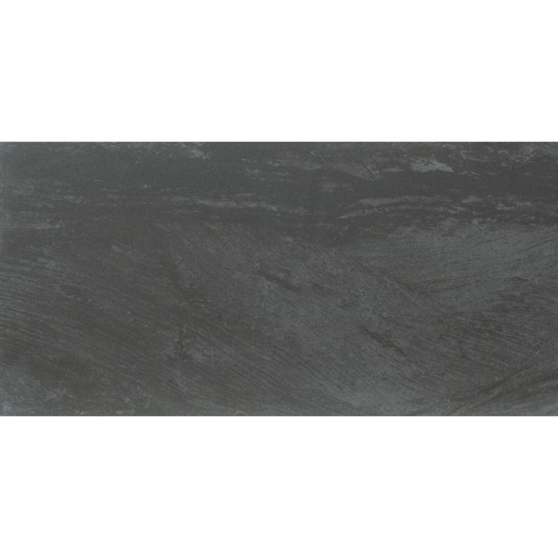 Durban anthracite 24x48 polished porcelain NDURANT2448P floor and wall tile  msi collection product shot tile view 2