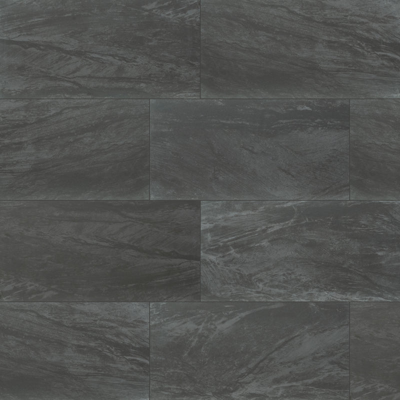 Durban anthracite 24x48 polished porcelain NDURANT2448P floor and wall tile  msi collection product shot wall view
