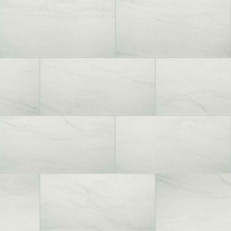 Durban white  24x48 matte porcelain floor and wall tile NDURWHI2448 product shot top wall view