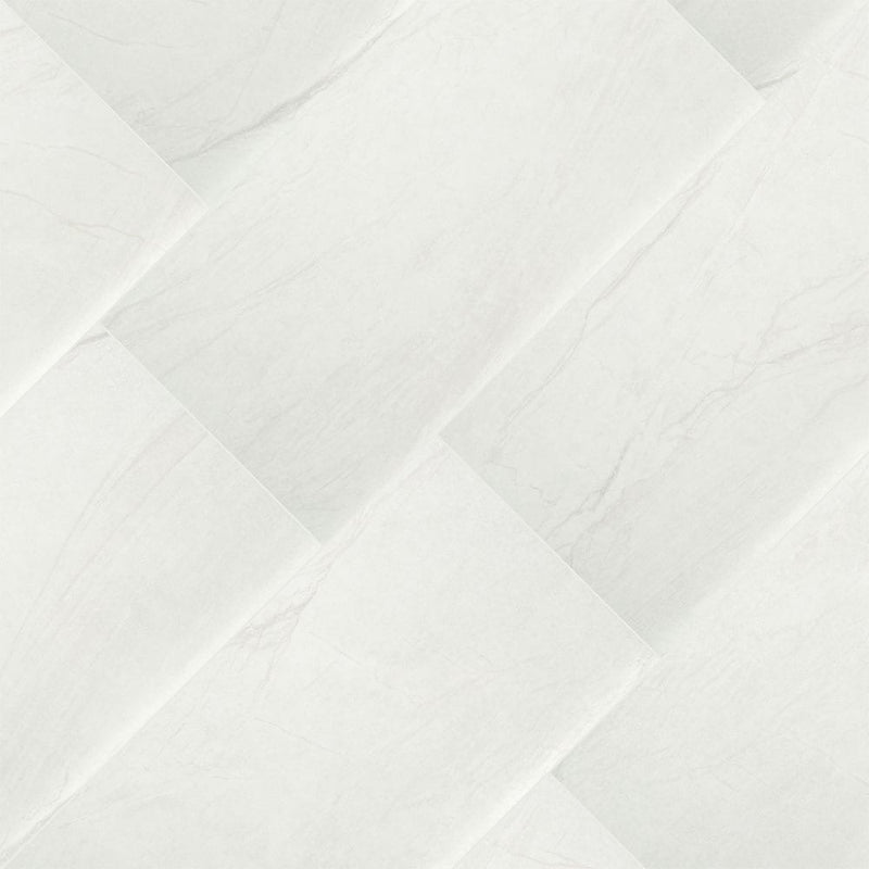 Durban White Porcelain Floor and Wall Tile 12"x24" Polished -MSI Collection