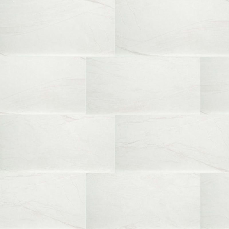 Durban white 24x48 polished porcelain NDURWHI2448P floor and wall tile  msi collection product shot wall view