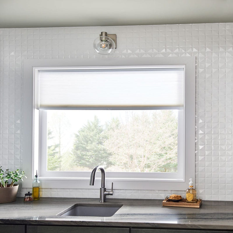 Dymo chex white 12x24 glossy ceramic wall tile NDYCHEWHI1224G-N product shot kitchen windows view