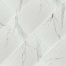 Dymo statuary wavy white glossy 12 x 24 glazed ceramic wall tile NDYMSTAWAVWHI1224G-N product shot angle view