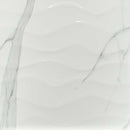 Dymo statuary wavy white glossy 12 x 24 glazed ceramic wall tile NDYMSTAWAVWHI1224G-N product shot pattern view