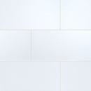Dymo stripe white 12"x24" glossy ceramic wall tile NDYMSTRWHI1224-N product shot wall view