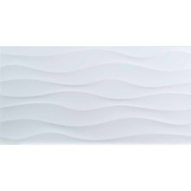 Dymo wavy white 12 x 24 glazed ceramic wall tile msi collection NDYMWAVWHI1224G product shot multiple tiles top view