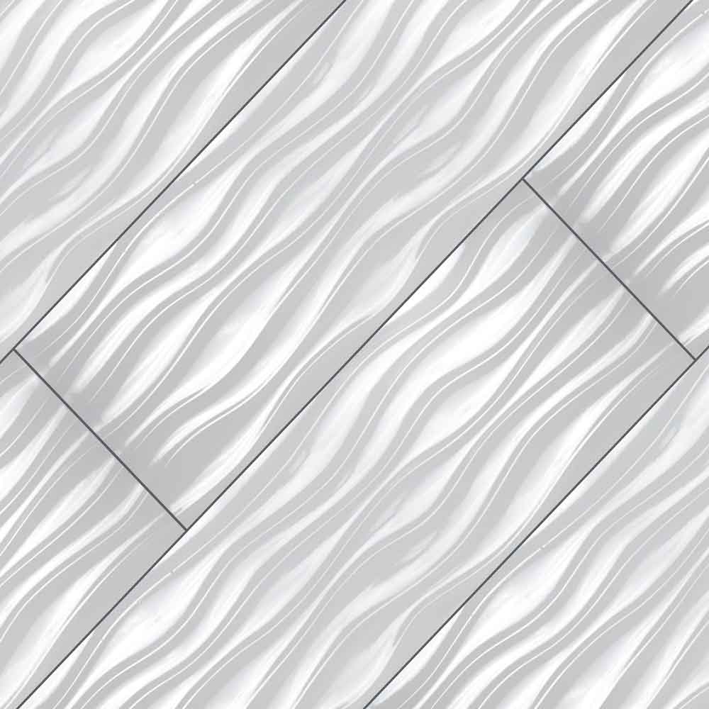 Msi Dymo Wavy White 12x36 Glazed Ceramic Wall Tile