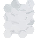 Eden statuary 12x12 2 hexagon porcelain matte mesh mounted mosaic tile NEDEST2X2HEX product shot profile view