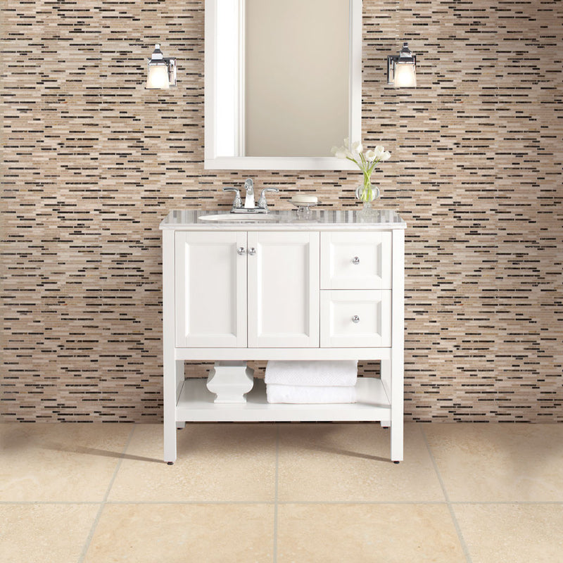 Emperador blend bamboo 12 in x 12 in brown marble meshmounted mosaic tile SMOT-EMPBB-BMP10MM product shot bathroom view