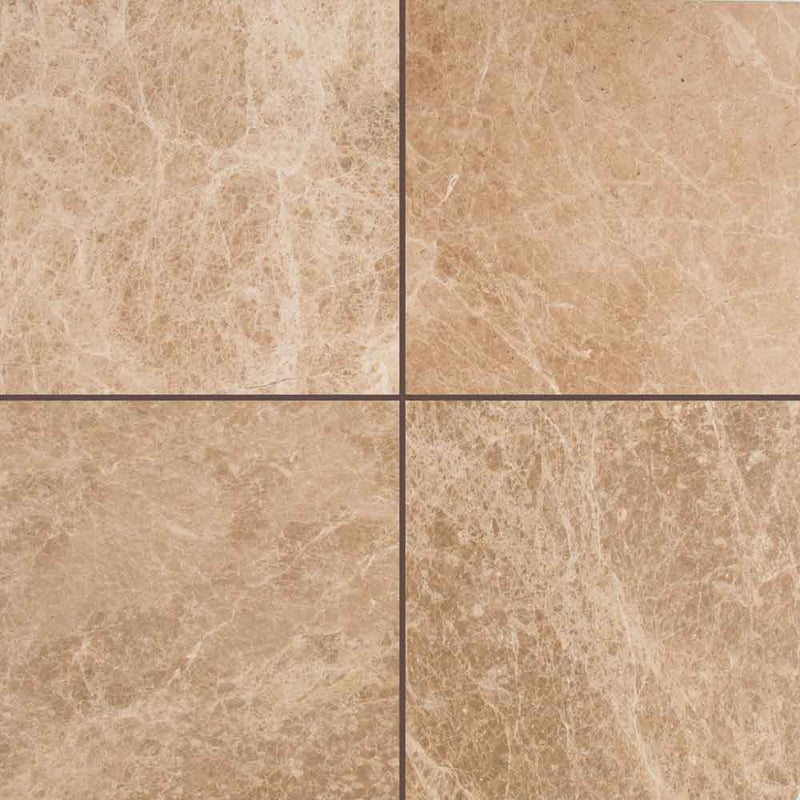 Emperador light 12 in x 24 in polished marble floor and wall tile TEMPLIGHT1224P product shot wall view