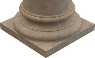 Emperador light marble hand-carved column base 20x24x12 MEGCL02 angle view
