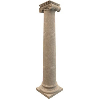 Emperador light marble hand-carved column base head body included 20x24x101 MEGCL02 angle view