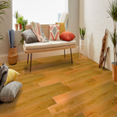 Engineered wood 5 wide 71.65 rl long uv lacquer and wirebrushed natural red oak ARO-01-EF intriga collection room shot living room view