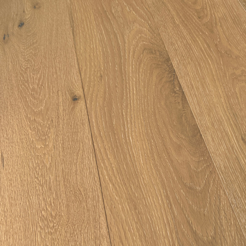 Engineered wood 7.5 wide 74.8 rl long uv lacquer and wirebrushed farms beige K-04_NS-01 intriga collection product shot angle view closeup