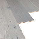 Engineered wood 7.5 wide 74.8 rl long uv lacquer and wirebrushed george gray K-02 intriga collection product shot profile view 2