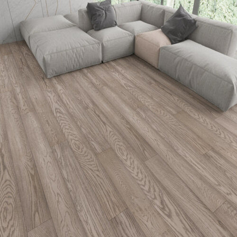 Engineered Hardwood European Oak 7.5" Wide, 74.8" RL, 1/2" Thick Elysian Ethereal Grey - Mazzia Collection room shot living room view