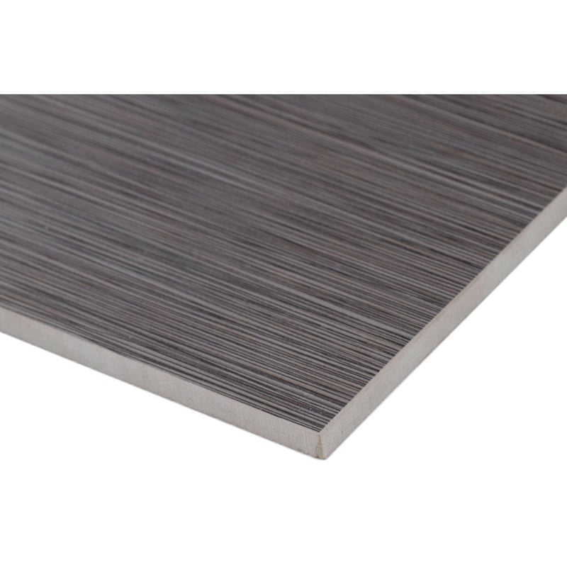 Focus graphite 12x24 glazed porcelain floor and wall tile msi collection NFOCGRA1224 product shot one tile profile view