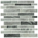 Fountain hills interlocking 11.61X11.73 multi-surface mesh-mounted mosaic tile SMOT-SGLSIL-FOUHIL8MM product shot multiple tiles closeup wall view