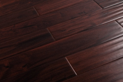 Solid Hardwood Fruitwood Indo Mahogany 4.75" Wide, 70.8" RL, 3/4" Thick Smooth Floors - Mazzia Collection product shot tile view