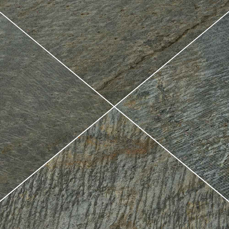 Gold green 12 in x 12 in honed quartzite floor and wall tile SGOLDGRN1212HG product shot angle view