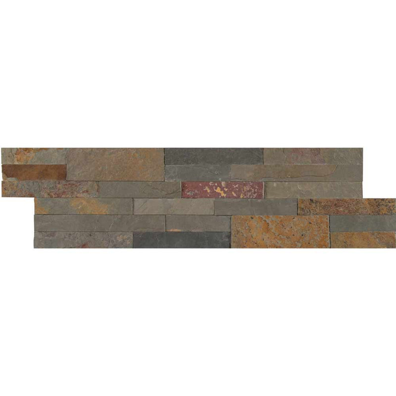 Gold rush veneer peel and stick 6X22 natural slate wall tile SMOT-PNS-VNR-GR6MM product shot multiple tiles close up view