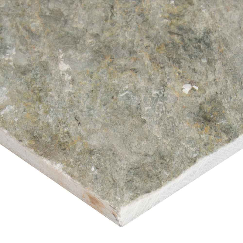 Golden white pattern gauged quartzite floor and wall tile SGLDQTZ-ASH-3-G product shot profile view