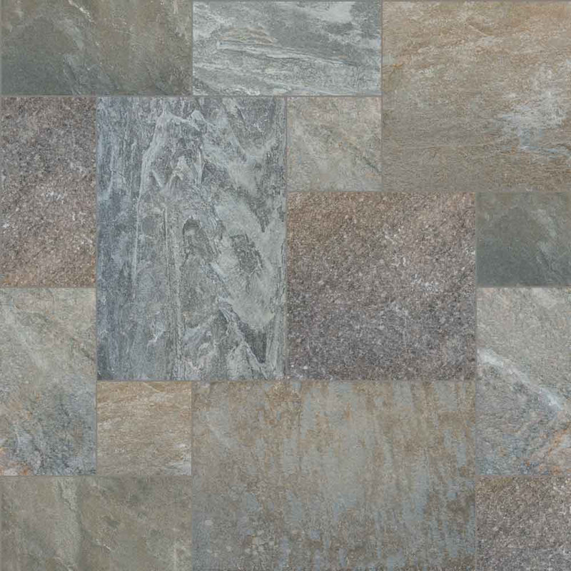 Golden white pattern gauged quartzite floor and wall tile SGLDQTZ-ASH-3-G product shot wall view