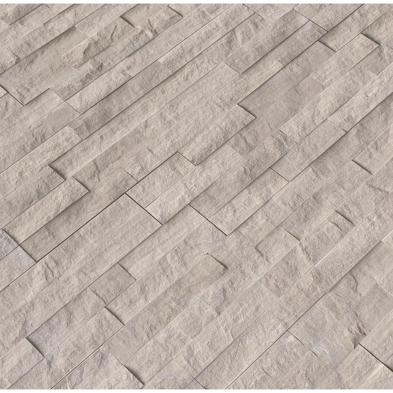 Gray oak split face ledger panel 6X24 marble wall tile LPNLMGRYOAK624 product shot multiple tiles angle view