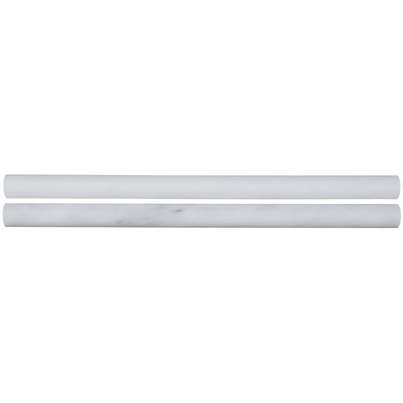 Greecian white pencil molding 34x12 polished marble wall tile THDW1-MP-GRE product shot multiple tiles top view