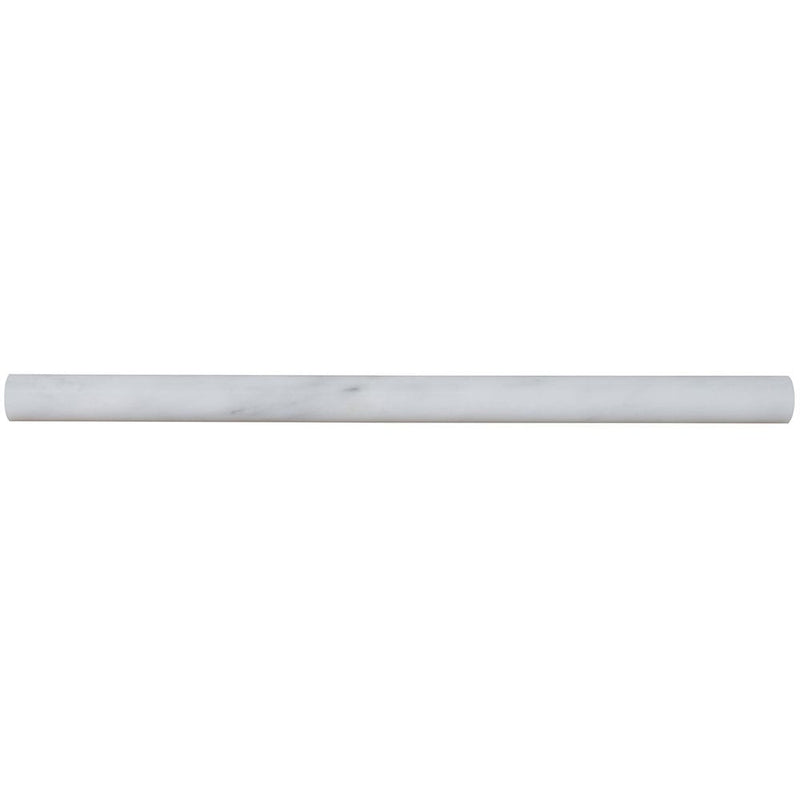 Greecian white pencil molding 34x12 polished marble wall tile THDW1-MP-GRE product shot single tile top view
