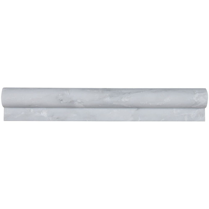 Greecian white rail molding 2x12 polished marble wall tile THDW1-MR-GRE product shot single tile top view moldings