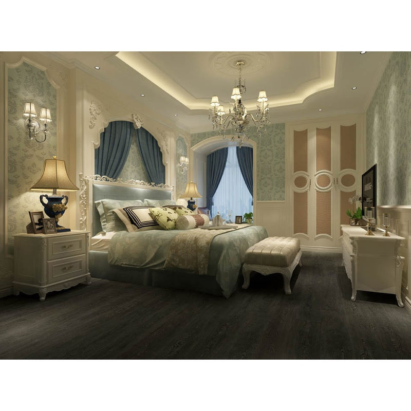 Green Touch Flooring premium collection vinyl flooring 48x7 Blackstone Oak WF8606 room scene bedroom