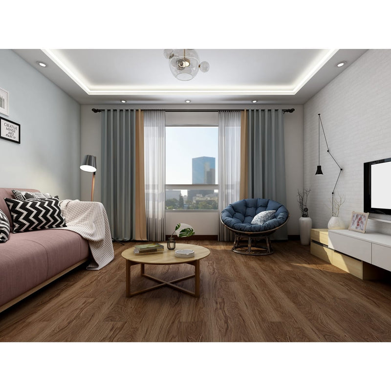 Green Touch Flooring rigid vinyl flooring LVT 48x7 Roswell SF504 room scene livingroom