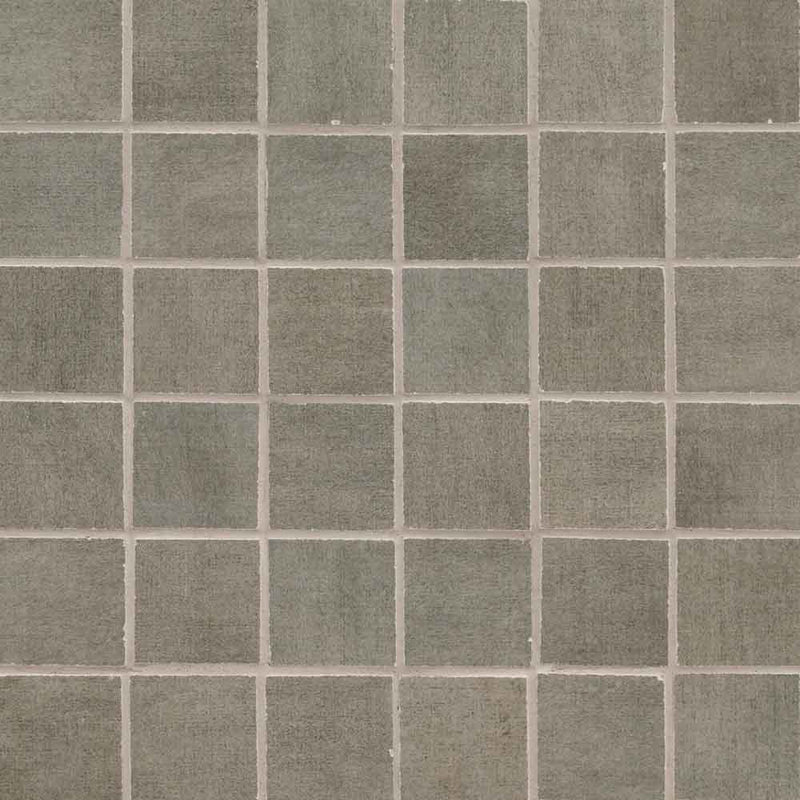 Gridscale Concrete 12"X12" Ceramic Mesh-Monted Mosaic Tile 2"x2"- MSI Collection