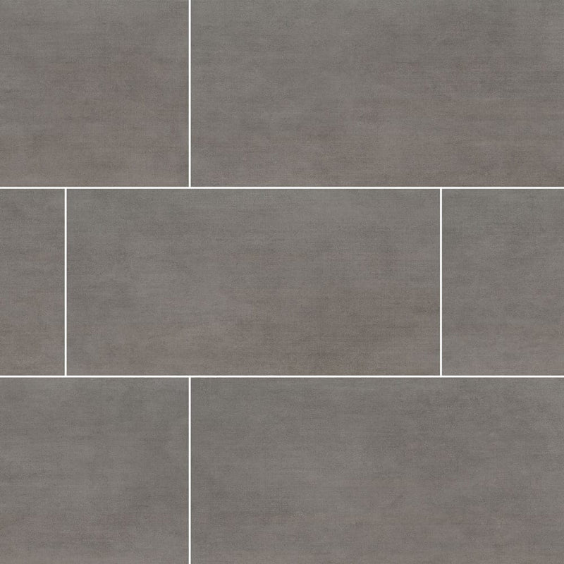 Gridscale graphite 12x24 matte ceramic floor and wall tile NGRIGRA1224 product shot multiple tiles top view