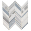 Harlow chevron 11.48 x 12.5 glass stone metal blend mesh mounted mosaic tile SMOT-SGLSMT-HARCHE8MM product shot profile view