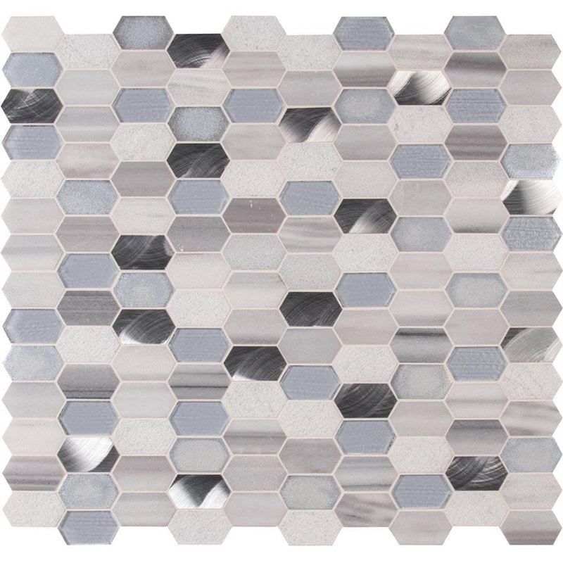 Harlow picket 11.5X12.4 multi surface mesh mounted mosaic tile SMOT-SGLSMT-HARPK8MM product shot multiple tiles top view