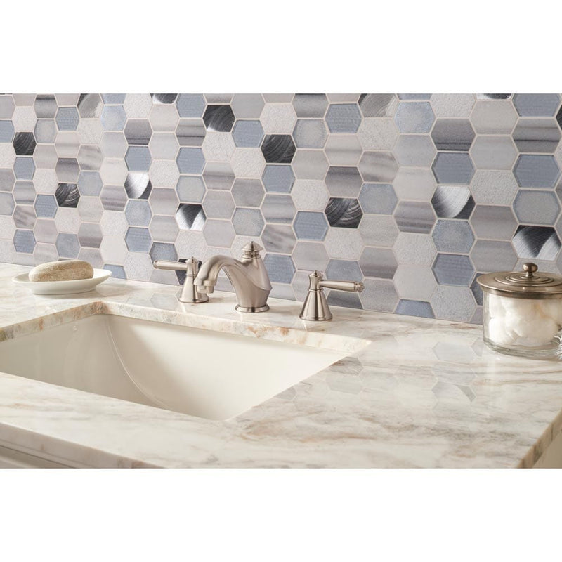 Harlow picket 11.5X12.4 multi surface mesh mounted mosaic tile SMOT-SGLSMT-HARPK8MM product shot wall view