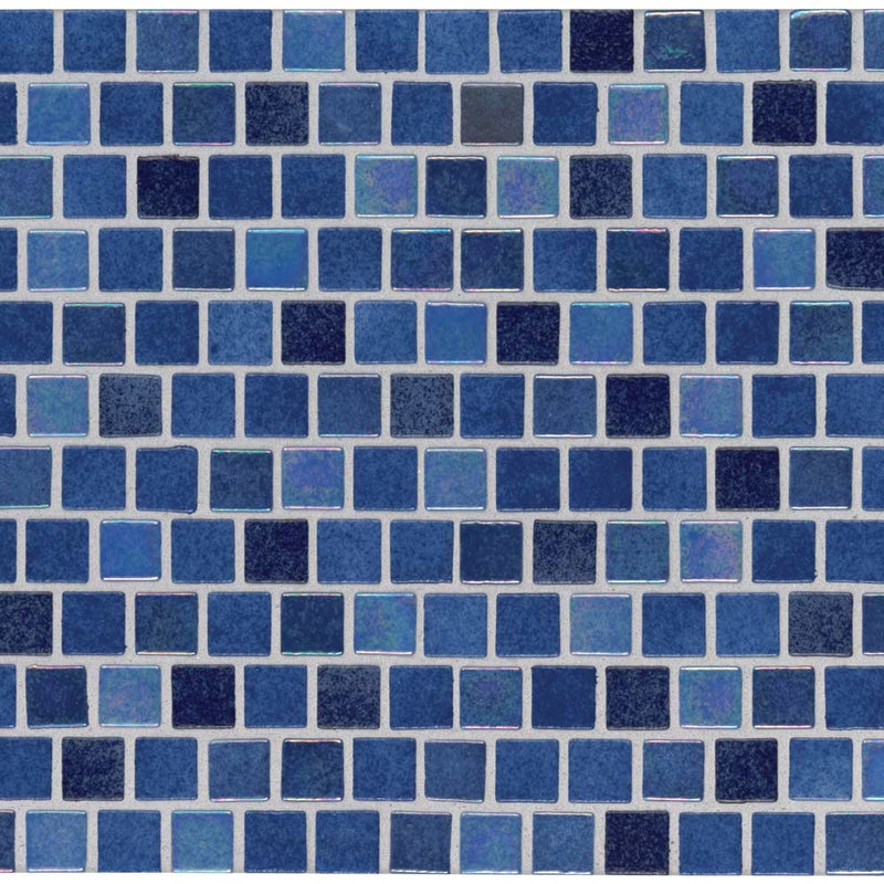 Hawaiian blue 11.81X11.81 glass mesh mounted mosaic tile SMOT-GLSB-HAWBLU4MM product shot multiple tiles close up view