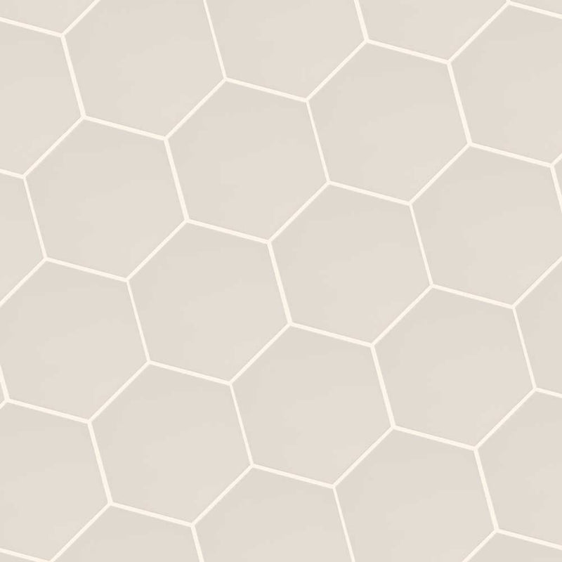 Hexley dove 9x10.5 hexagon matte porcelain field tile  msi collection NHEXDOV9X10.5HEX product shot angle view