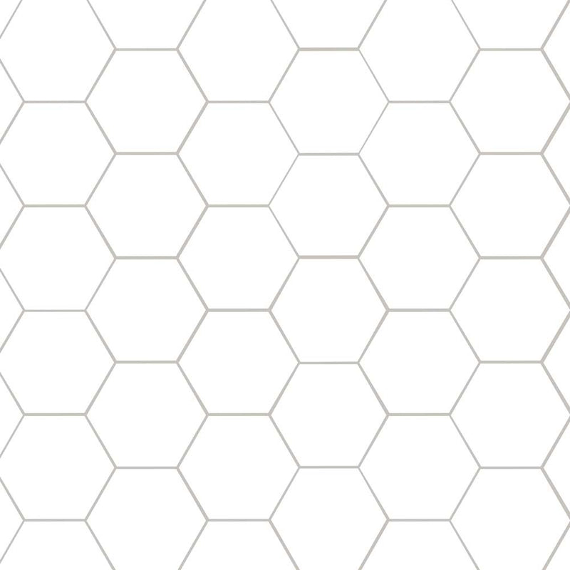 Hexley ecru 9x10.5 hexagon matte porcelain field tile  msi collection NHEXECR9X10.5HEX product shot wall view