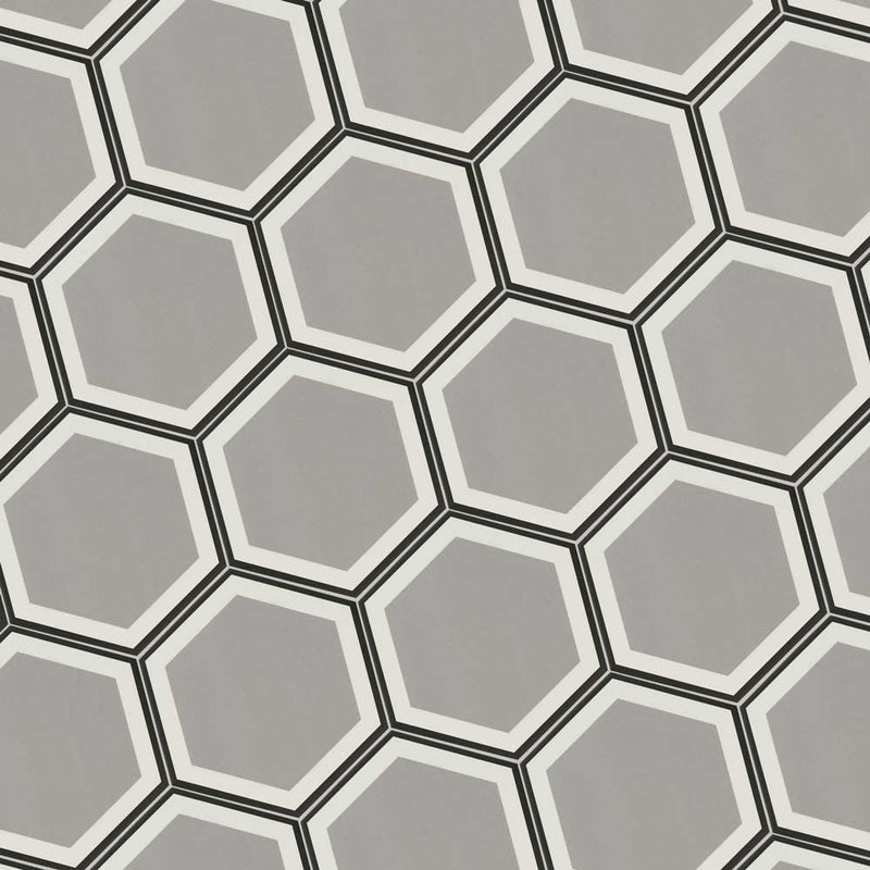Hexley hive 9x10.5 hexagon matte porcelain field tile  msi collection NHEXHIV9X10.5HEX product shot angle view