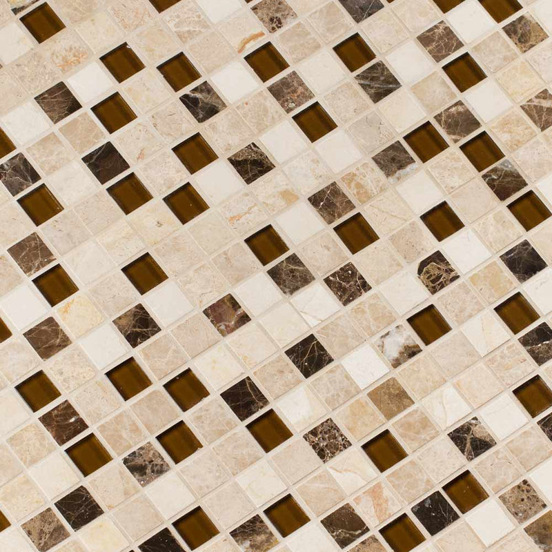 Ibiza blend 12X12 glass and stone mesh mounted mosaic tile SMOT-SGLS-IB-8MM product shot multiple tiles angle view