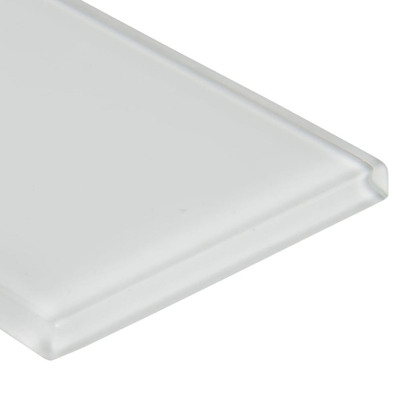 Ice 3x6 Glossy Glass White Subway Tile SMOT-GL-T-IC36 product shot profile view