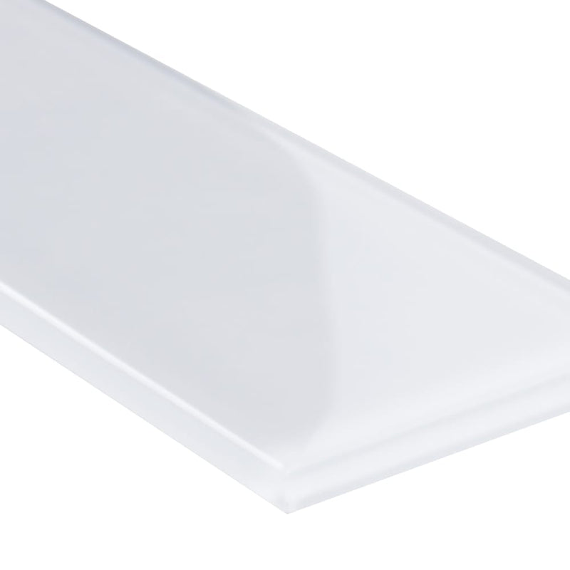 Ice 3x9 glossy glass white subway tile SMOT-GL-T-IC39 product shot profile view