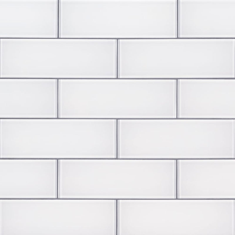 Ice 3x9 glossy glass white subway tile SMOT-GL-T-IC39 product shot wall view