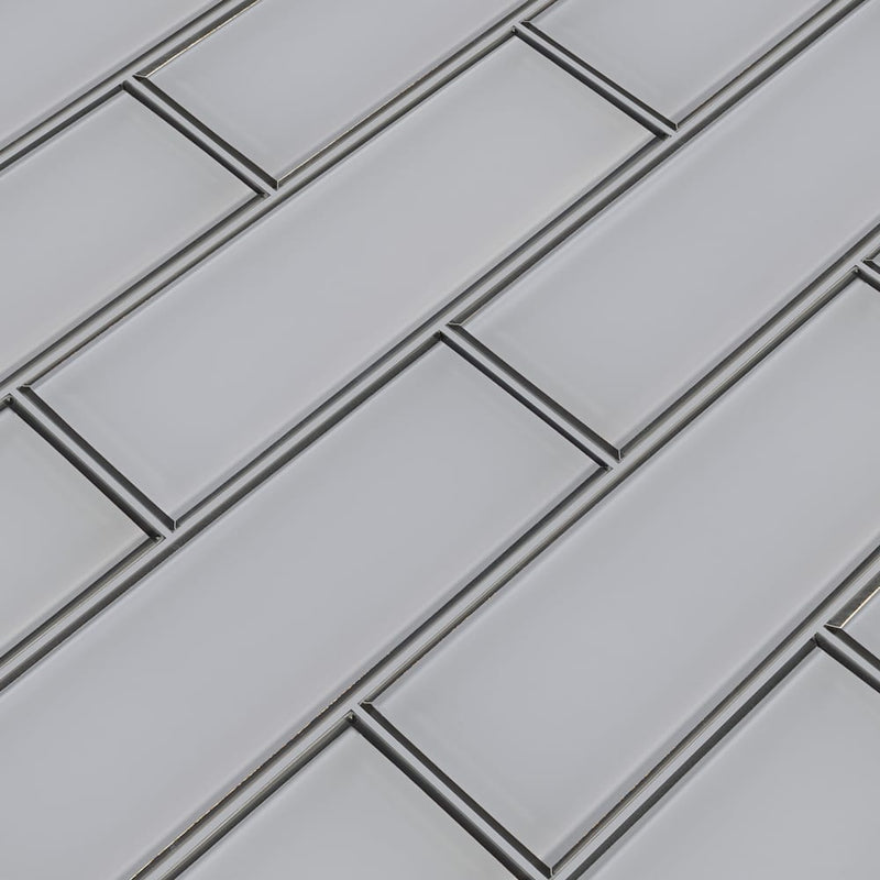 Ice 3x9 glossy glass white subway tile SMOT-GL-T-IC39 product shot angle view