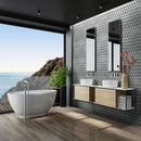 Ice hexagon 10.51 x 12.13 beveled glass meshmounted mosaic tile SMOT-GLS-ICEBEHEX8MM room shot outdoor view